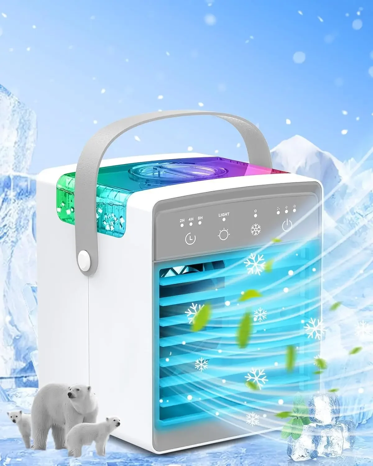 

Portable Air Conditioner, 4 in 1 Evaporative Air Cooler with 300ml Water Tank