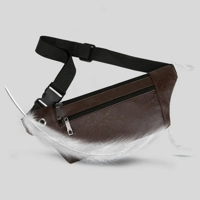 Men's Genuine Layer Cowhide Waist Bag Anti Theft Design Phone Pouch Multi Use Shoulder Crossbody Bag for Travel Work Hiking