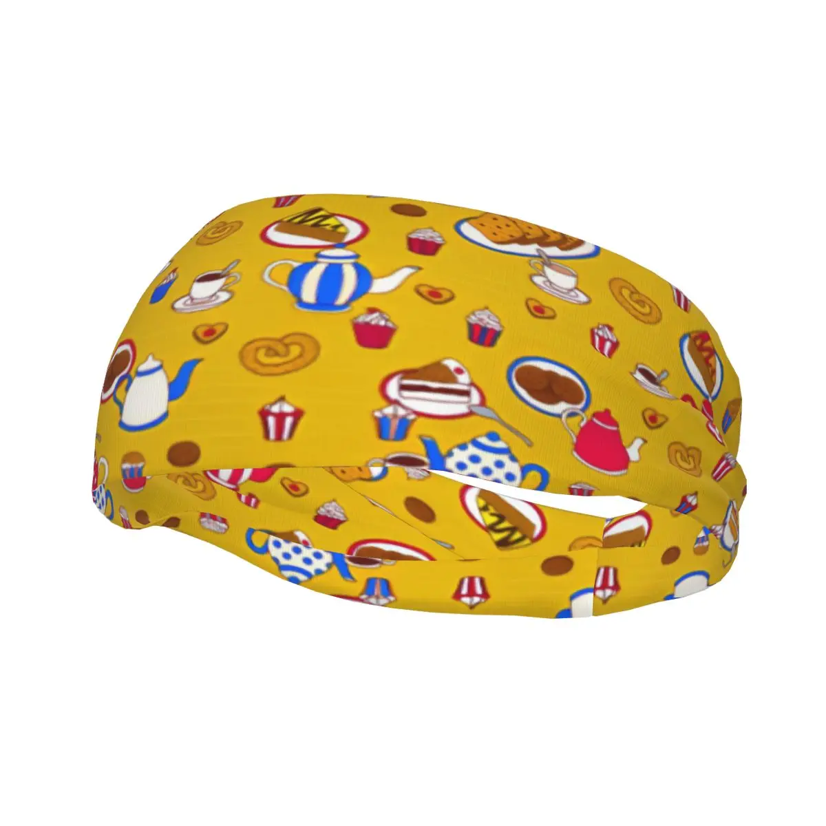 

Спортивная повязка на голову, дышащая повязка на голову, повязка на голову для волос, повязка на голову для йоги с рисунком конфет, чайники и пекарни