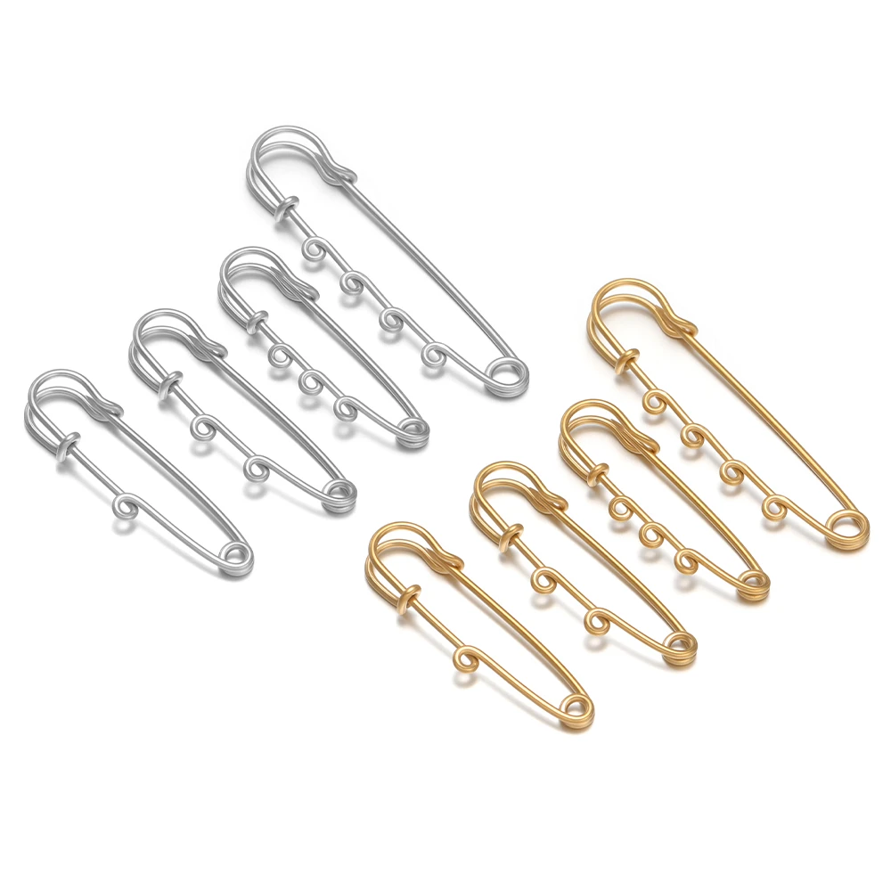 5pcs Stainless Steel Multi Holes Safety Pin Brooch Pin Fasteners Connectors for DIY Handmade Jewelry Clothing Making Accessories image 4