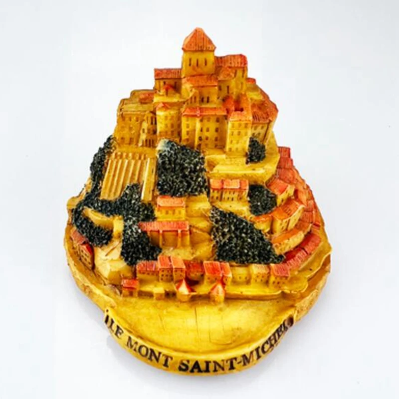 Handmade Painted Mont Saint Michel France Creative Resin Crafts World Tourism Souvenir Gifts Collection Home Decor