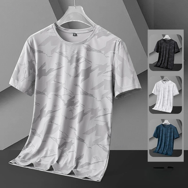 

Летняя легкая дышащая футболка унисекс из быстросохнущего ледяного шелка для рыбалки и повседневной носки