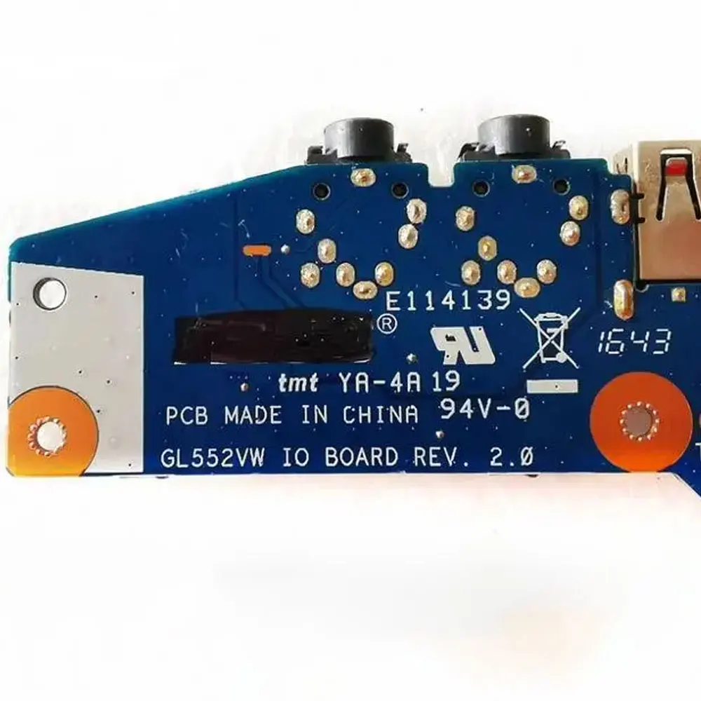 OEM For ASUS ROG ZX50V ZX50J FX51V GL552J GL552JX GL552V GL552VD GL552VW FX-PRO FX-PLUS Laptop USB Audio Headphone Jack Board view 5