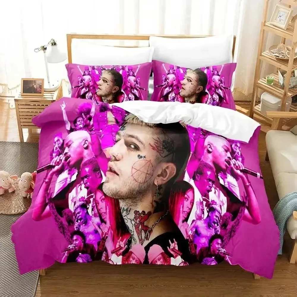 

3D Print Rapper Lil Peep Bedding Set Duvet Cover Bed Set Quilt Cover Pillowcase Comforter king Queen Size Boys Adult Bedding Set