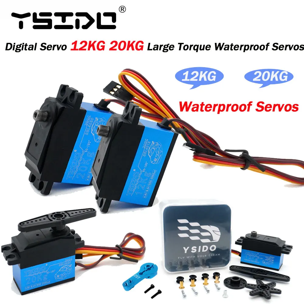 

YSIDO Digital Servo 12KG 20KG Large Torque Waterproof Servos for RC Car 1:8 1:10 Drift Cars