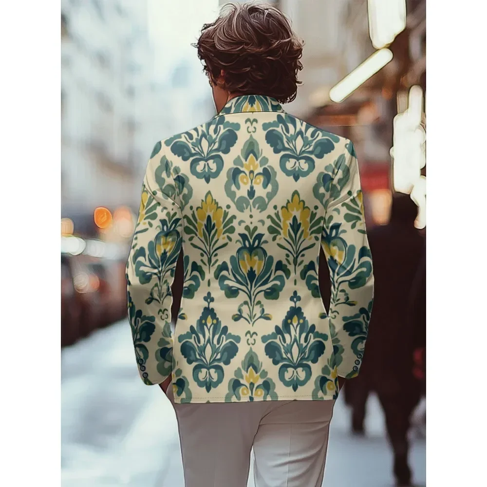 중동풍 멋진 세트 남성 블레이저, 빈티지 재킷, 단추 슬림핏 스포츠 코트, 홀리데이 파티 블레이저, 플러스 사이즈 9XL