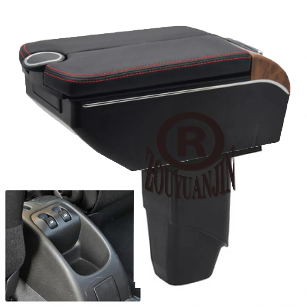 

For Peugeot 206 207 Armrest Box Storage Central Container Store Content Interior Accessories Elbow Rest with USB Cup Holder