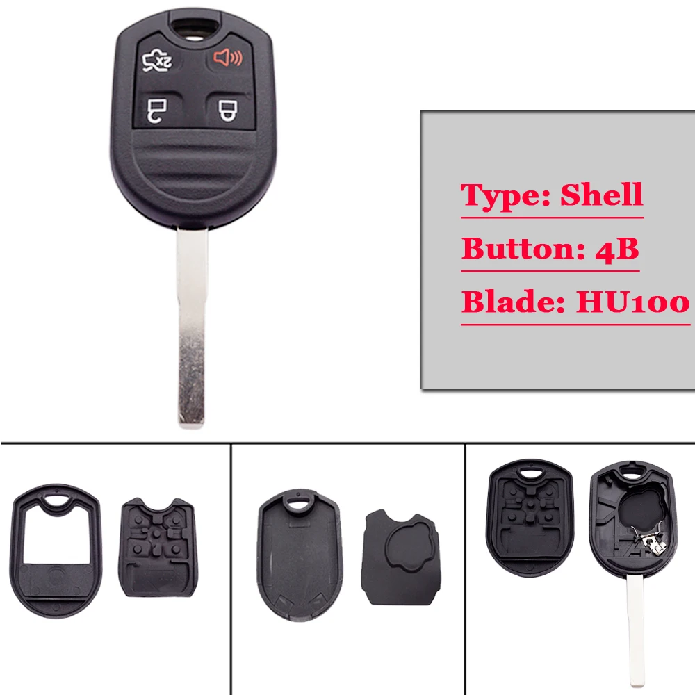 XNRKEY Remote Car Key Shell for Ford Edge Explorer Ranger Expedition Mustang Escape Taurus Mazda Tribute With FO38/HU101 Blade