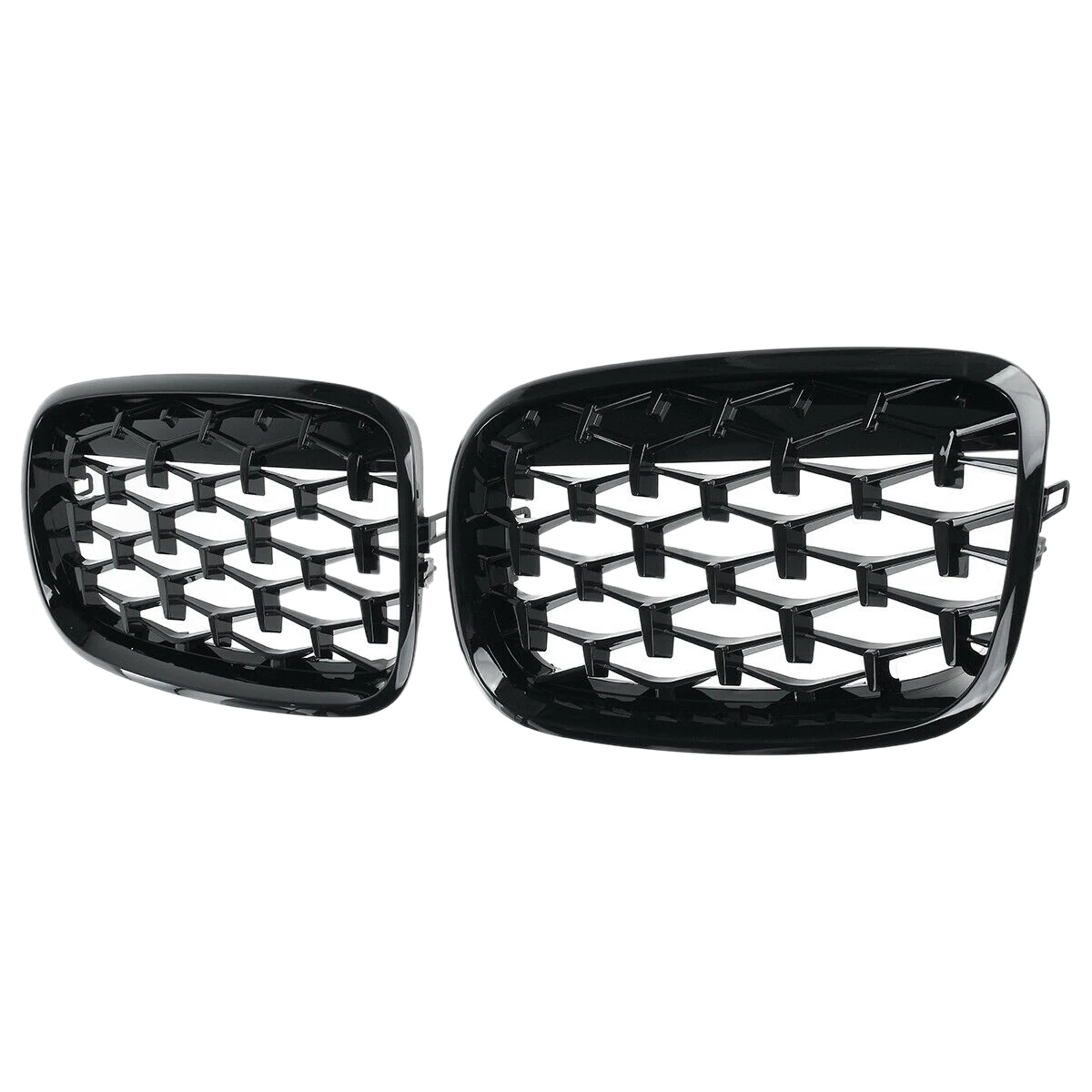 Car Diamond Grills Front Kidney Grill Chrome Mesh Grille Car Accessories for BMW E70 E71 E72 X5 X6 2007-2013 Black