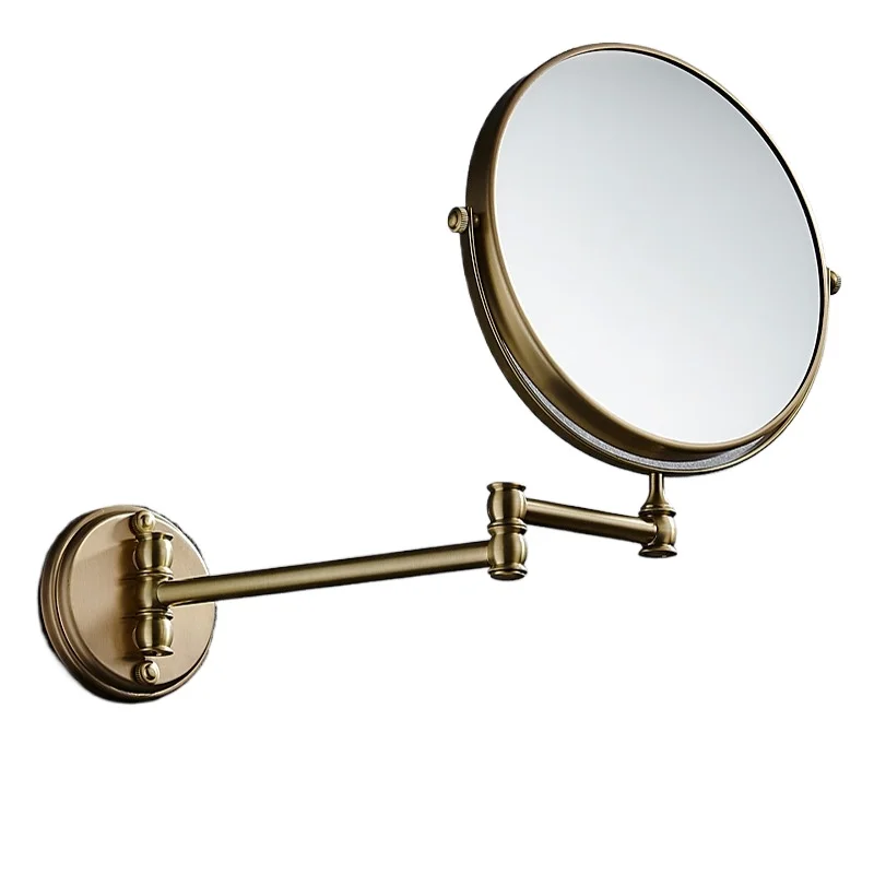 

Beauty mirror folding mirror toilet telescopic gold makeup mirror free Nordic bathroom punching Italy