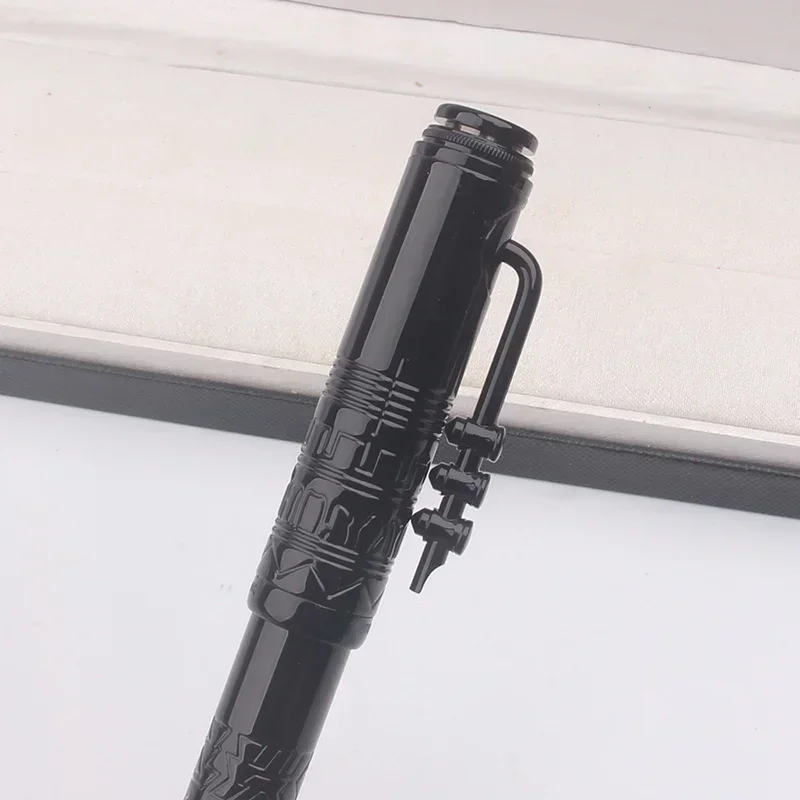 عالية الجودة معدن أسود قلم حبر جاف قلم الكرات الدوّارة البطانة نمط الجاز برميل رواية الكتابة أقلام لوازم مكتبية