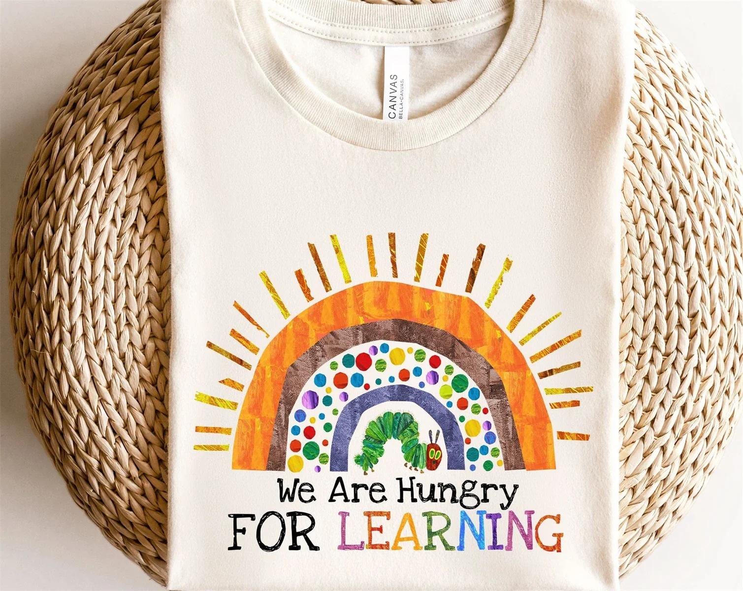 

Back to School Tshirt Funny We Are Hungry for Learning T Shirt Female Printed Graphic Tee Crop Tops Summer Clothes Harajuku Tee