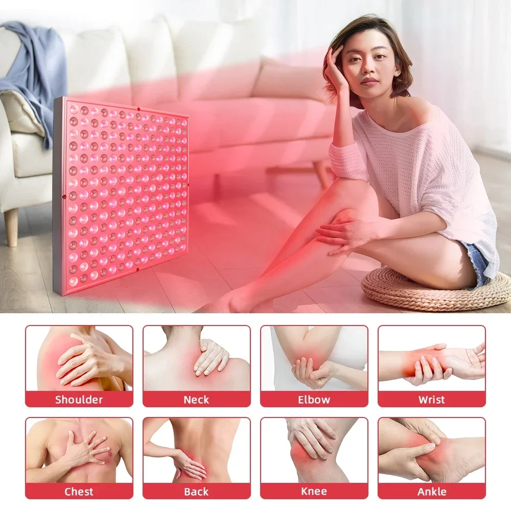 Lámpara de Panel de terapia de luz LED roja para el cuidado de la piel, antienvejecimiento Facial, belleza, 225 LED, alivio del dolor corporal, herramientas de Terapia Física