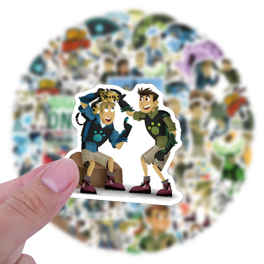 10/30/55pcs Animal Brothers Wild Kratts Cartoon Stickers DIY Laptop Skateboard Phone Car Suitcase Anime Sticker Decals Kids Toys