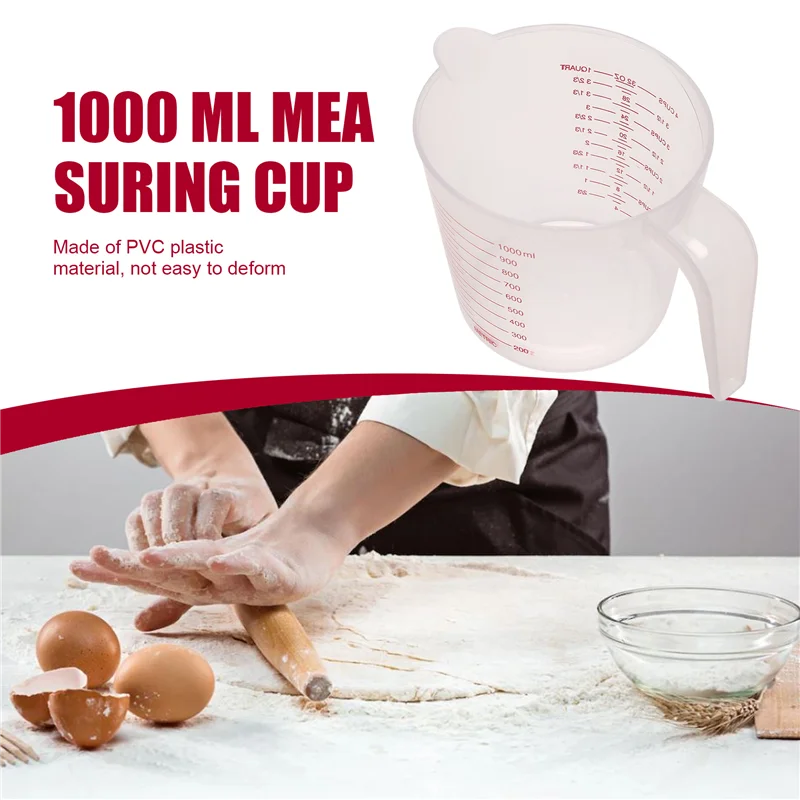 Taza medidora de MAKE-1000Ml, herramienta para hornear, herramienta de cocina, taza medidora de plástico de alta calidad, taza con escala