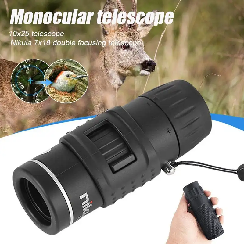 

Mini Pocket Monocular Telescope Handheld 7x18 Spotting Monoscope Tiny Mono with Zoom Focus Portable Scope for Birds Watch Camp