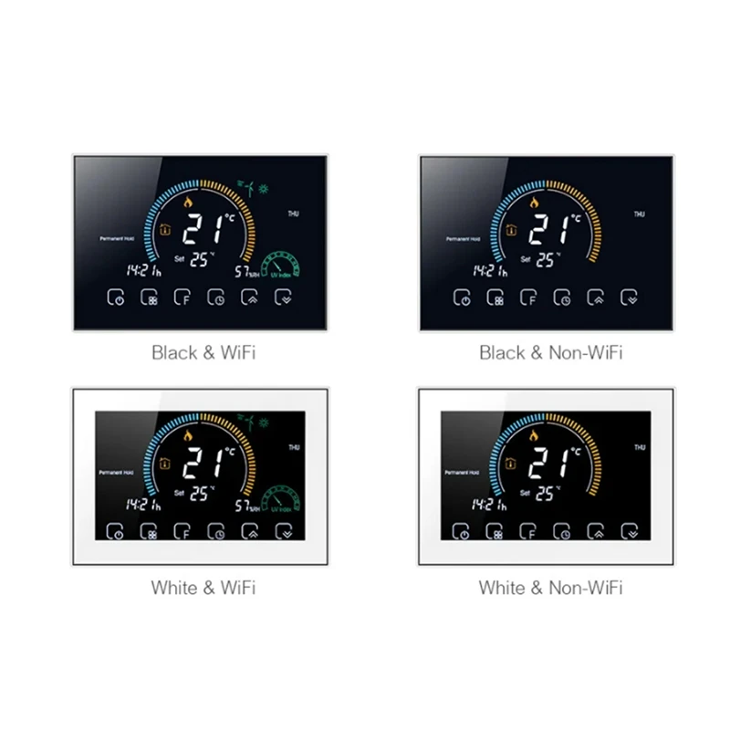 Smart Tuya Alexa Голосовое управление Умный программируемый термостат Управление через приложение ЖК-дисплей Водяной/газовый котел Отопление Белый Wi-Fi Прочный