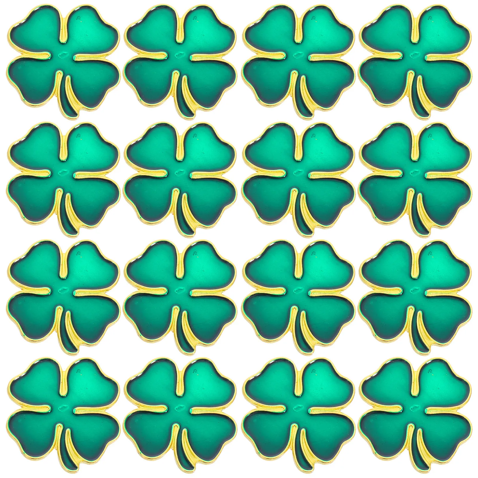 20Pcs Shamrock Lapel Pin Four Leaf Clover Brooch Formal Suit Shirt Tie Decoration Day Irish Jewelry Gift