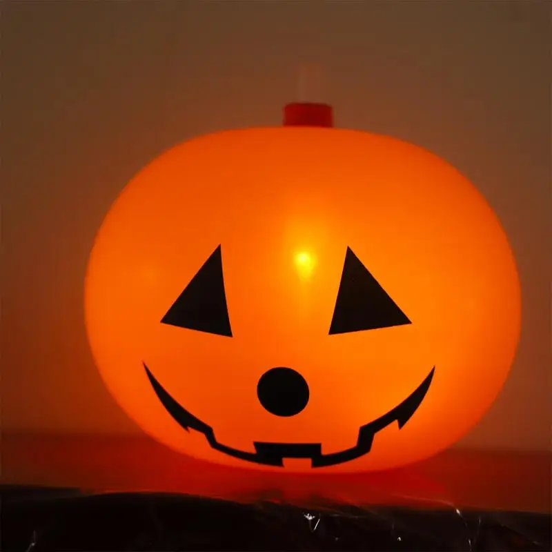 Cute Pumpkin Balloons Halloween LED Light Up Decorations Cute Festival Party Decorations Gothic Balloons With Pump For