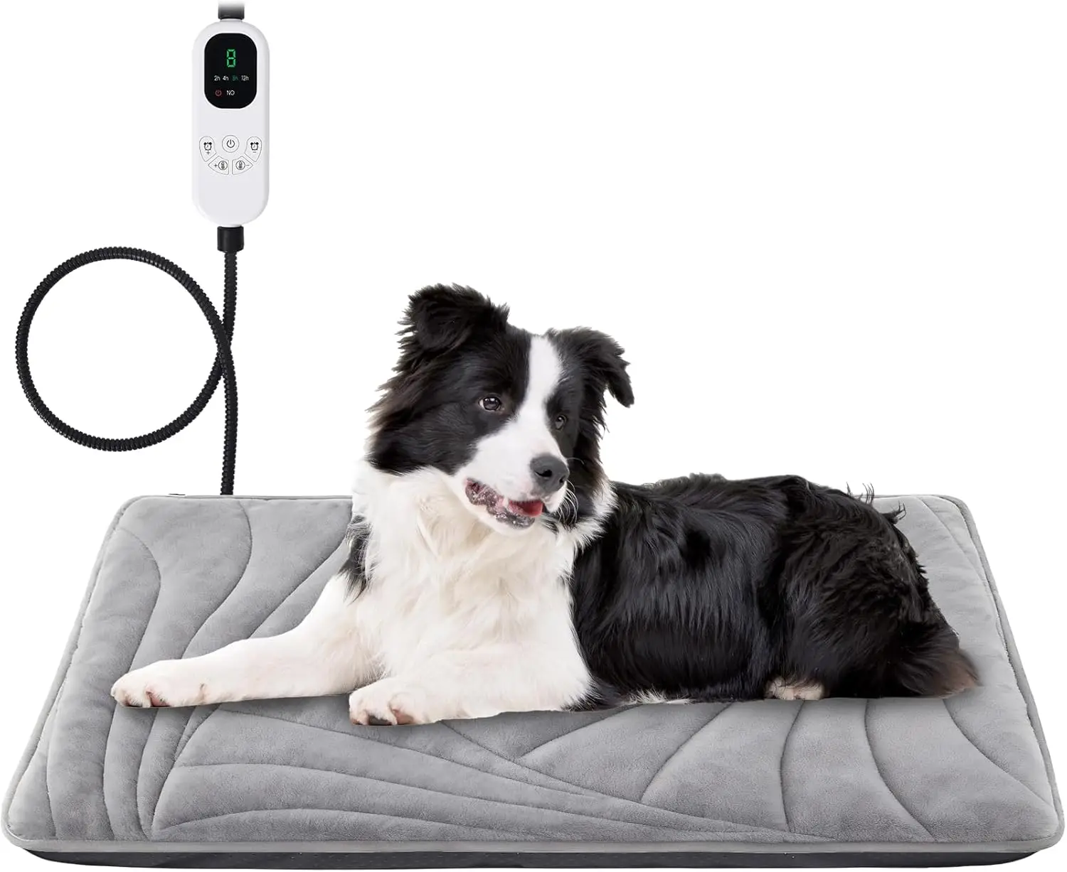 

Washable Heating Pad for Large Dogs, Adjustable Temperature with Timer, Chew-Resistant Cord, Waterproof Pet Bed Mat