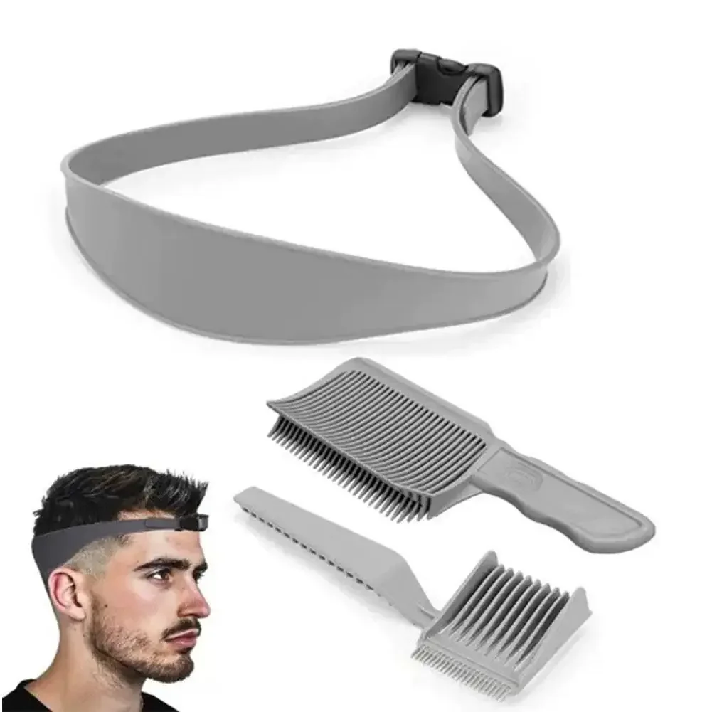 Juego de guía de corte de pelo ajustable, plantilla de afeitado para escote, sistema de corte de pelo DIY, herramienta de afeitado de línea de cabello de cuello recto
