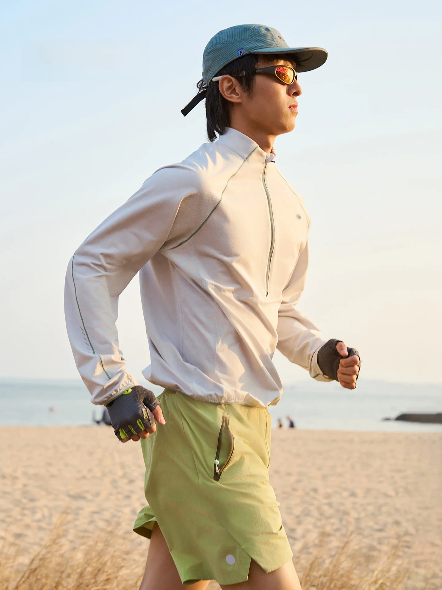 

MMOPTOP Летняя спортивная кофта унисекс с длинным рукавом, быстросохнущая, с защитой от солнца, на молнии до середины груди, для фитнеса и бега