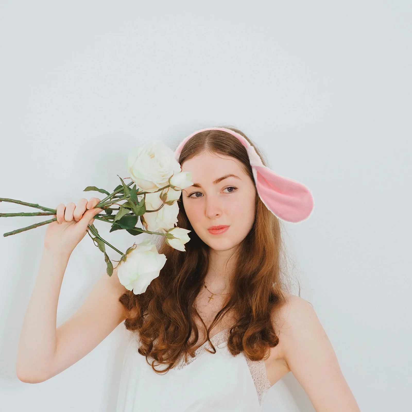 1 مجموعة آذان الأرنب عقال الذيل طقم تزيين احتفالي لعيد الفصح أزياء حفلة أرنب الأذن ملحق للنساء تأثيري-