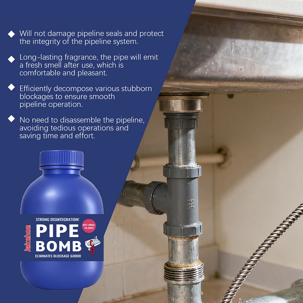Professional Strength Pipe Unclogger For Grease. Eliminates Hair, Grease, And Food Buildup. Urgent Plumbing Blockage Remedys