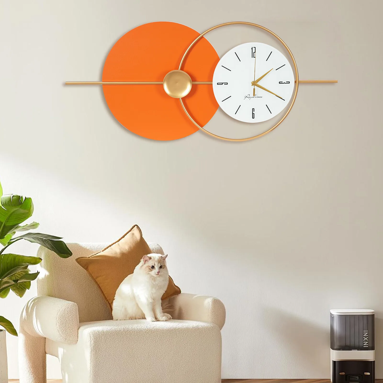 

80*35cm Wall Clock Modern Wall-Mounted Clock Artistic Living Room Decoration Clock Decor