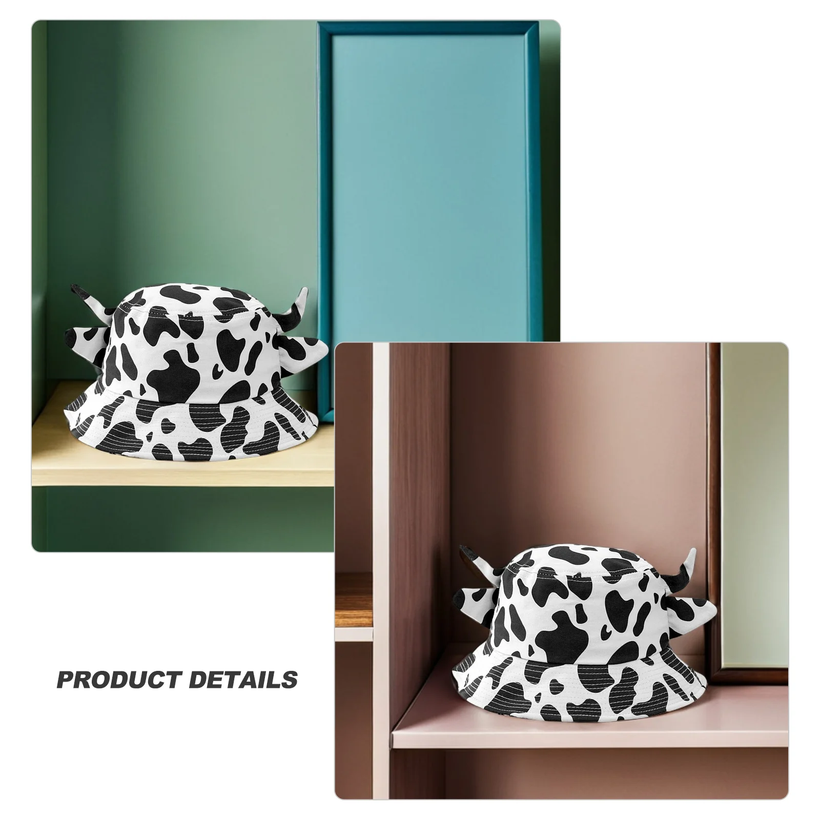 1 قطعة البقرة يطبع القطن قبعة بحافة صياد قبعة الصيف الشاطئ ظلة المضادة للأشعة فوق البنفسجية خفيفة الوزن مريحة هدية صياد قبعة