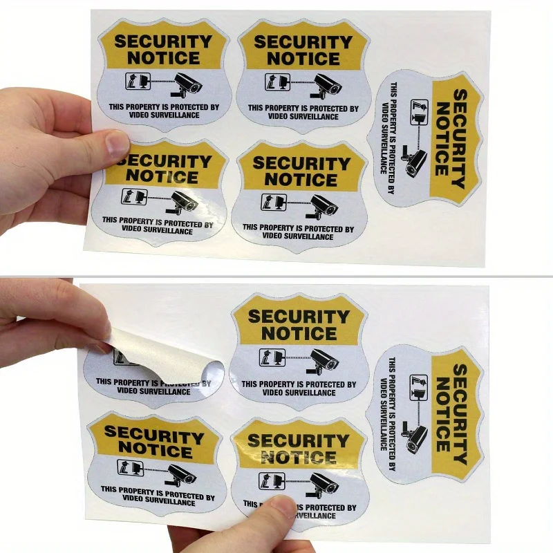 6 قطع من ملصقات الأمان عالية الوضوح لأنظمة المراقبة والإنذار لمدة 24/7 - شارات حائط متينة وسهلة التركيب لتعزيز المنزل #4