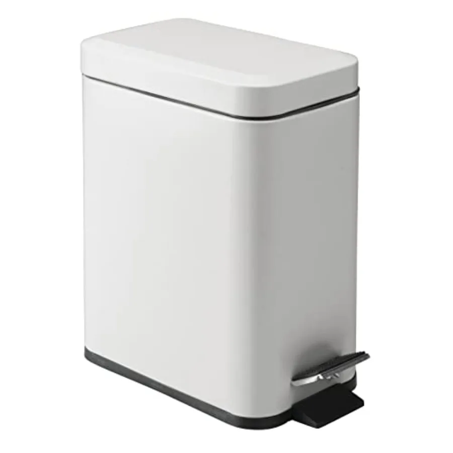 

Pedal Bin — Waste Bin with Pedal Lid and Plastic Bucket Insert Perfect for Bathroom Kitchen and Office — Metal Household Rubbis