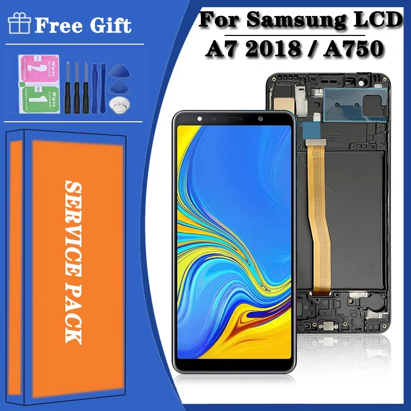 Test For Samsung  A7 (2018) LCD A750 A750F A750F/DS A750FN/DS LCD Display Touch Screen Digitizer A750 LCD Replacement