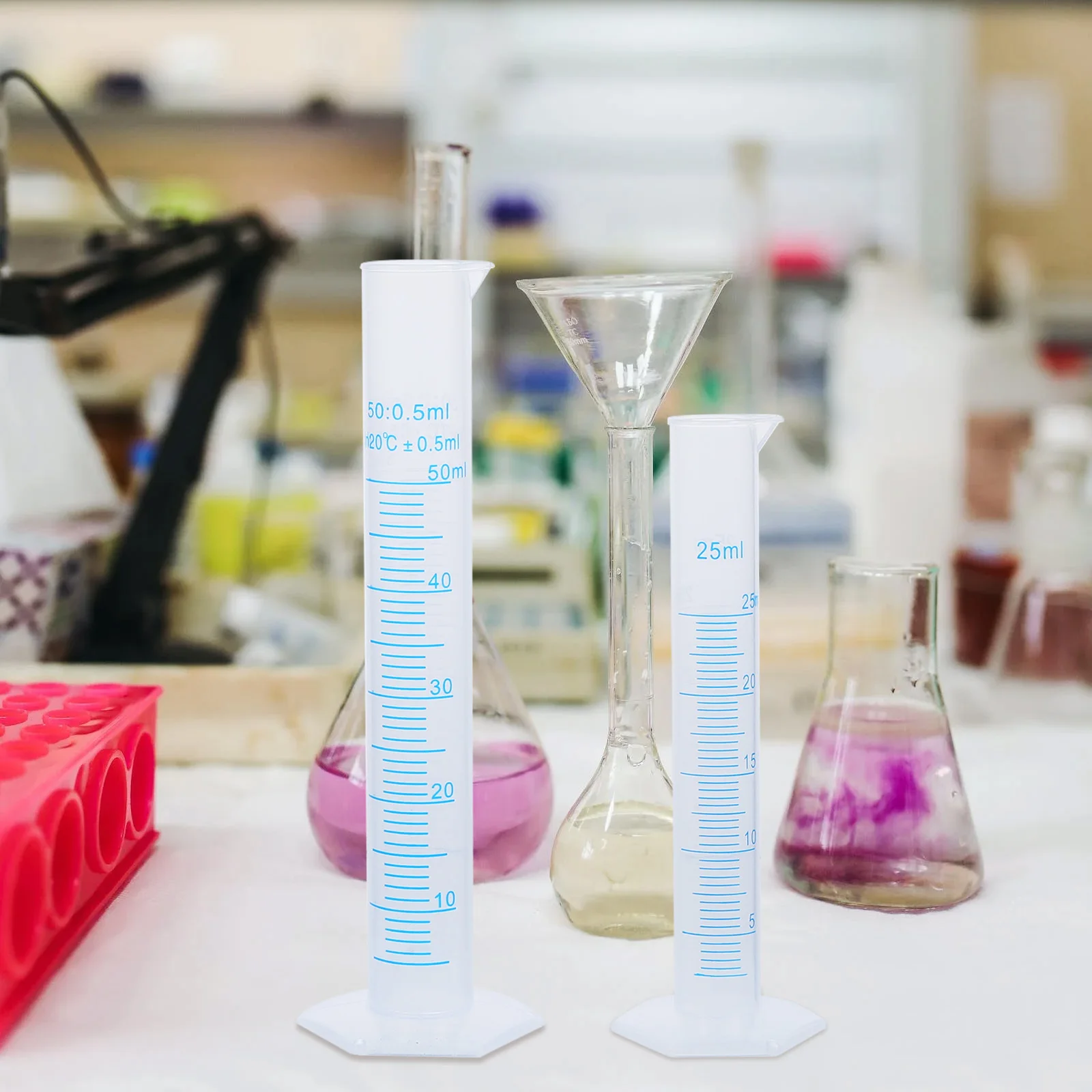 

4 Pcs Graduated Measuring Tool Gratuated Cylinder Cylinders Clear Science Break-resistant Ml Transparent