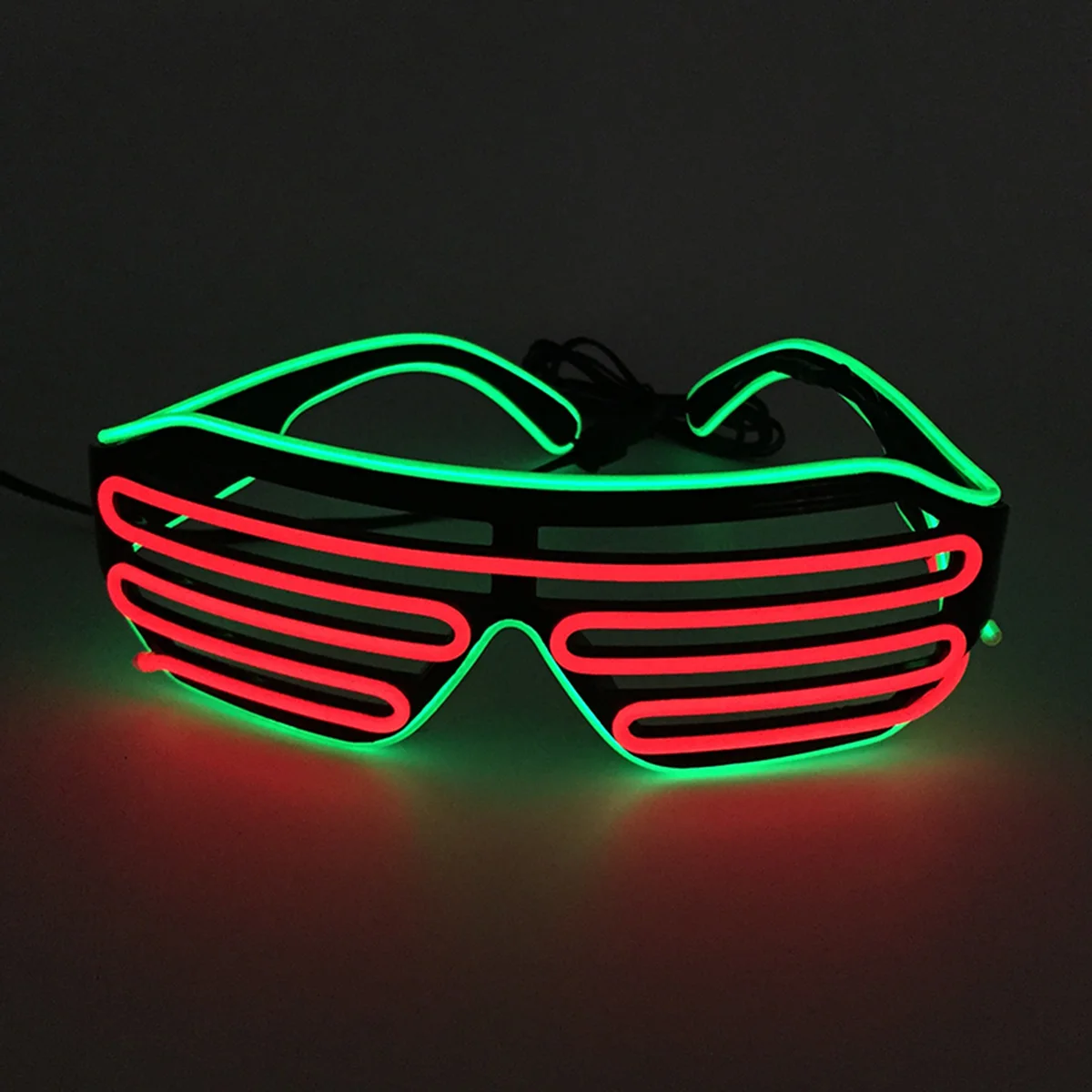 Light Up Two Color Window-shades Glasses Christmas Carnival Festival Dance Party Glasses Neon Light Eindow-blinds Glasses