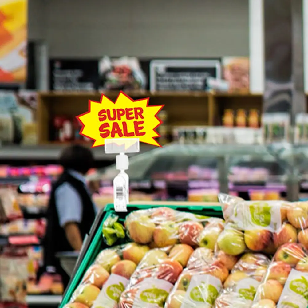 

25Pcs Plastic Sign Clips for Price Tag Display Easy Clamp Merchandise Holder Suitable for Store Shelves Partitions Menu Card