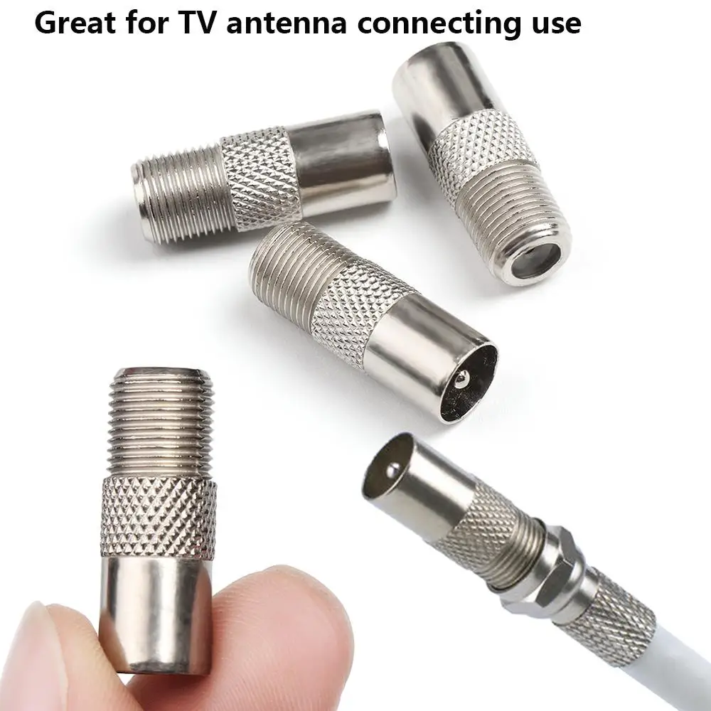 10pcs/lot F-Type Coaxial Female to RF TV Aerial Male Adapter Satellite Coax Connector