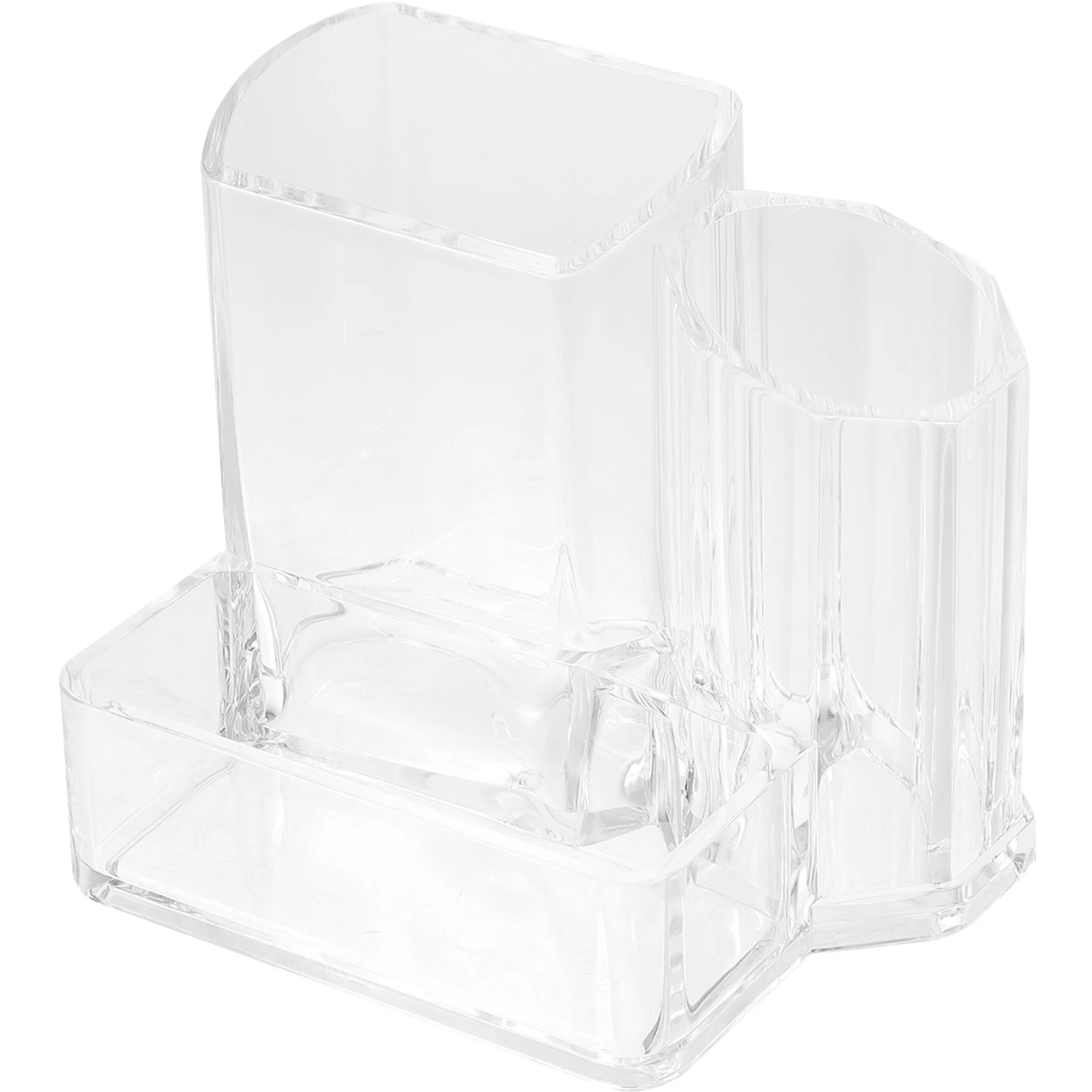 Makeup Brush Storage Box Clear Acrylic Pen Cup Desktop Organizer Tools Holder Transparent Stationery Container For Pens Pencils