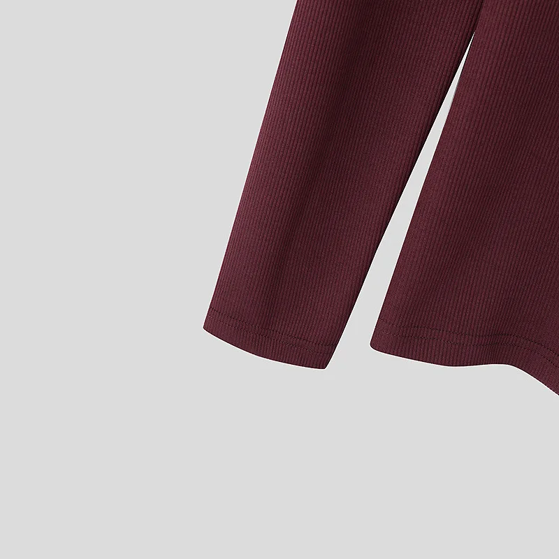Frühling 2025, Neue Mode Für Männer Taste Rollkragen T-shirt Einfarbig Langarm Freizeit Streetwear Beliebte Slim-fit grundlegende Hemd – Detail 13