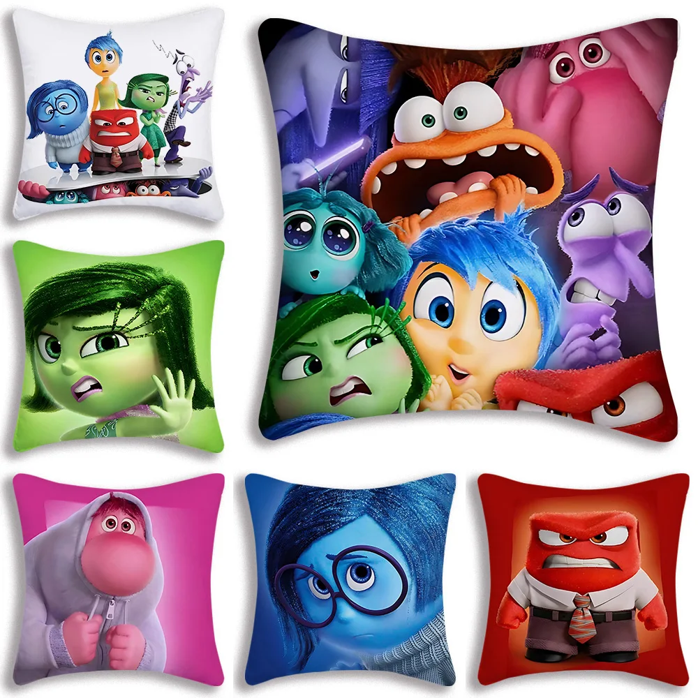 

Cartoon Inside Outs 2 Pillow Covers Cartoon Sofa Decorative Home Double-sided Printing Short Plush Cute Cushion Cover