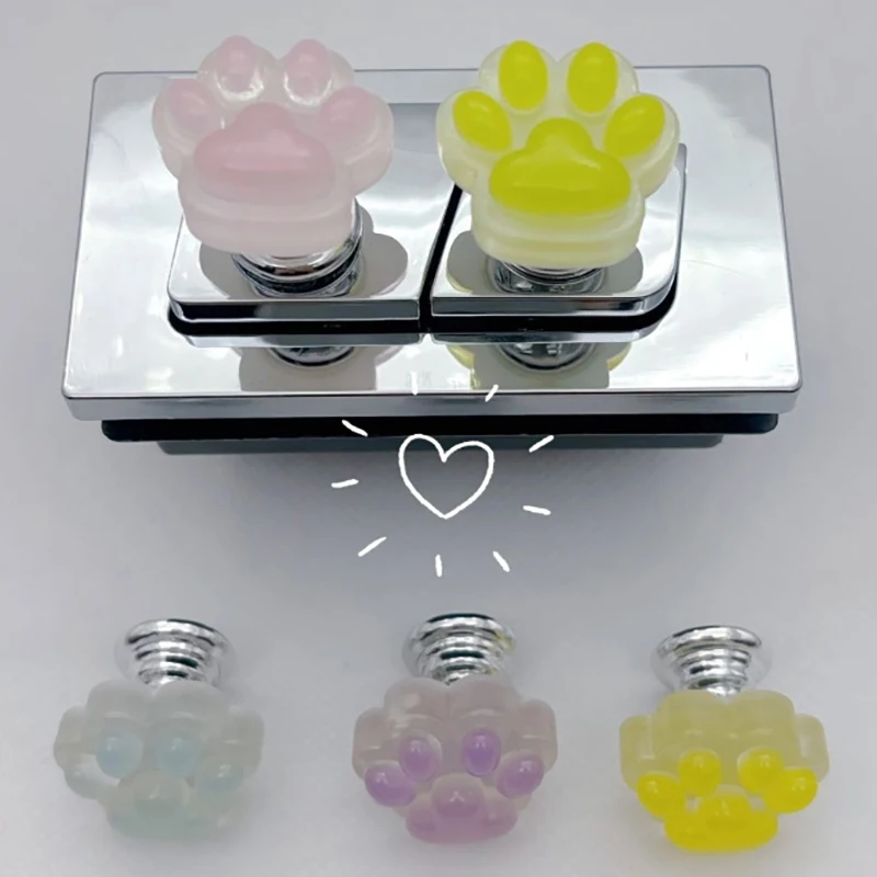 Glow-In-The-Dark Cat Claw Toilet Press Button Long Nail Protector For Women Toilet Bath Room Water Press Flush Button