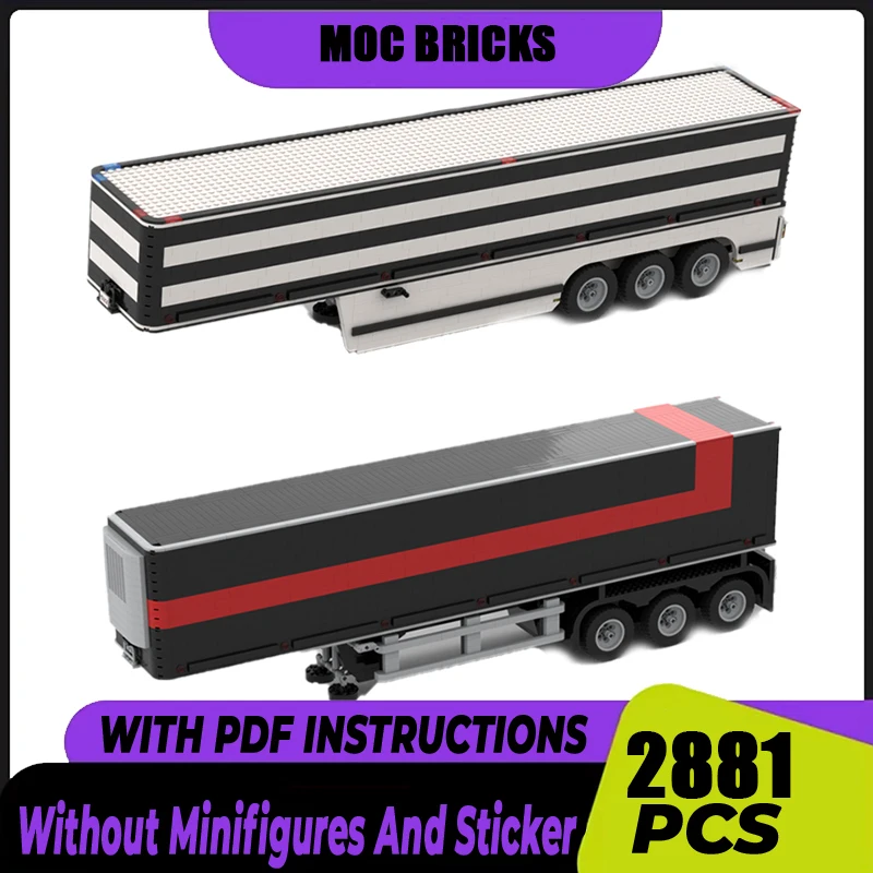 Moc Building Bricks Semi-trailer for Giant Police Truck Model Technology Block Adapted to 5571-1Toy DIY Assembly Holiday Gift