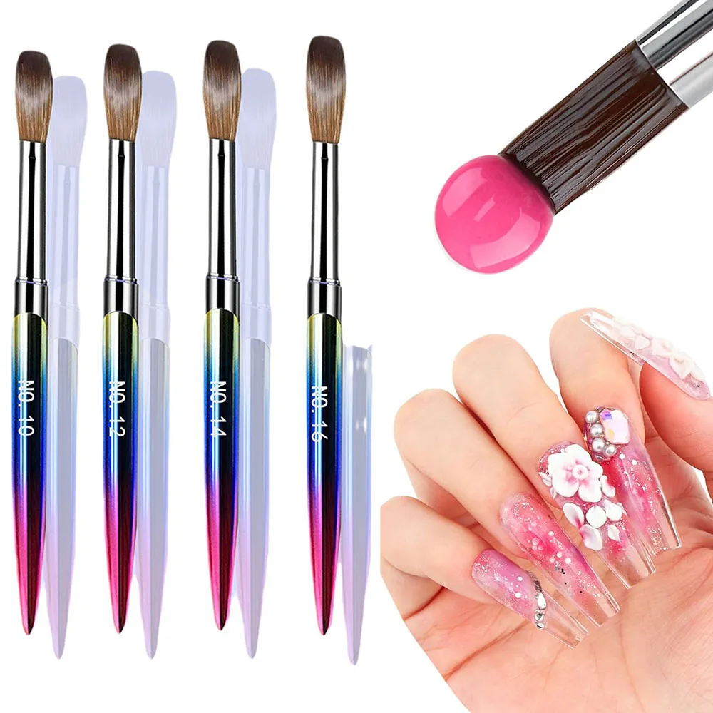 20-26mm crylic Nail Brush No.10/12/14/16 Pen for Acrylic Application Professional Acrylic Powder Extension 3D Carving Tools