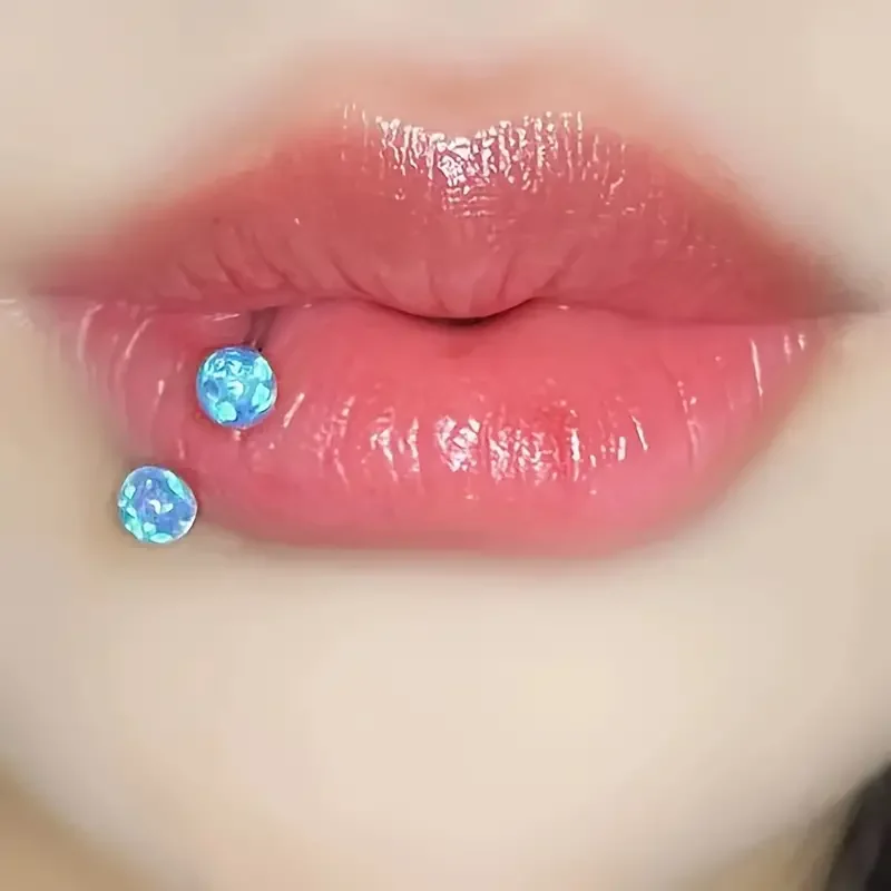1PC Titanium Opal Ball Circular Ring Horseshoe Barbell Nose Ring Ear Tragus Cartilage Helix Earring Stud Labret Lip Ring Jewelry