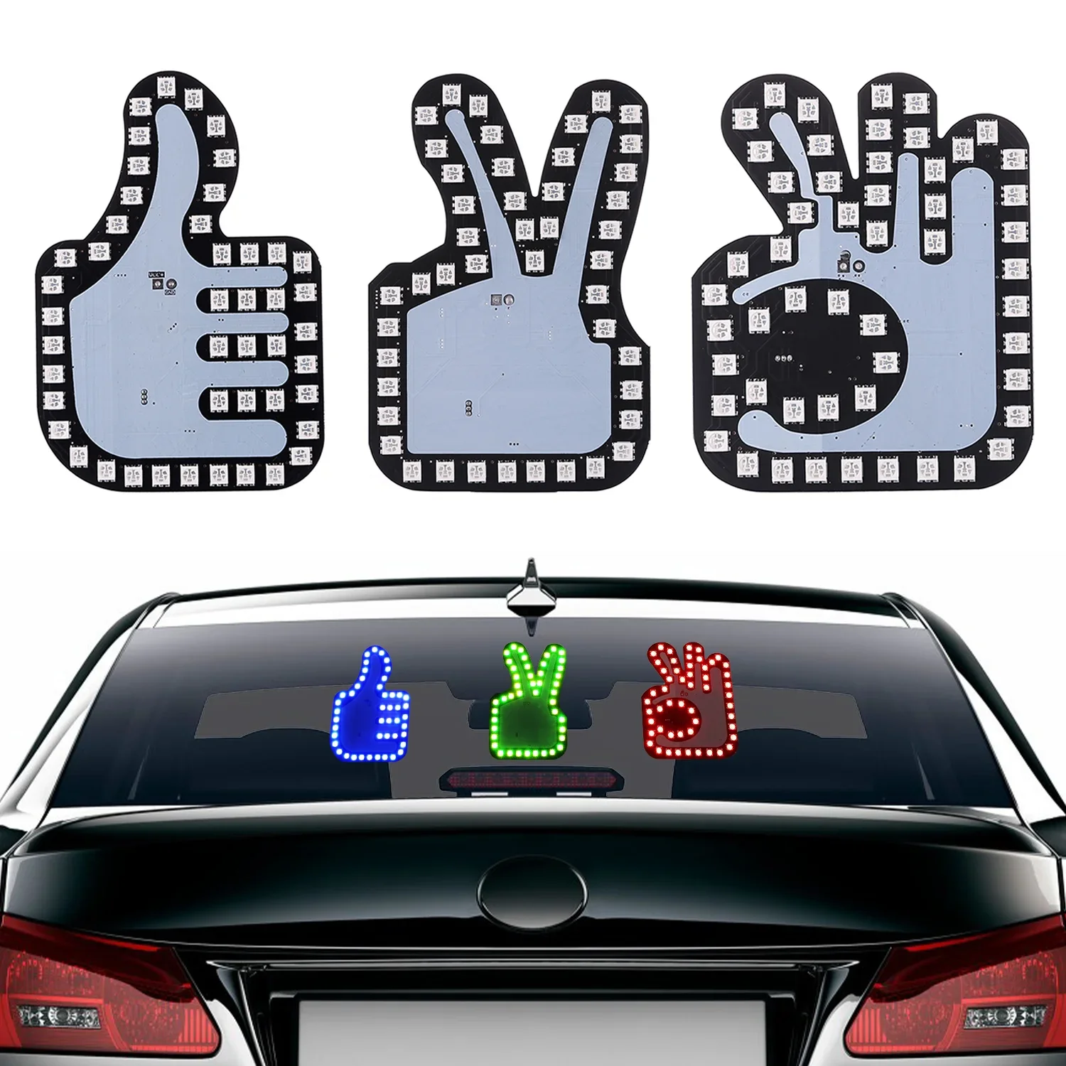 

Upgraded Colorful Color USB Gesture Light Car Finger Light Remote Control Atmosphere Light Hand Lamp Sticker OK YES Finger Gest