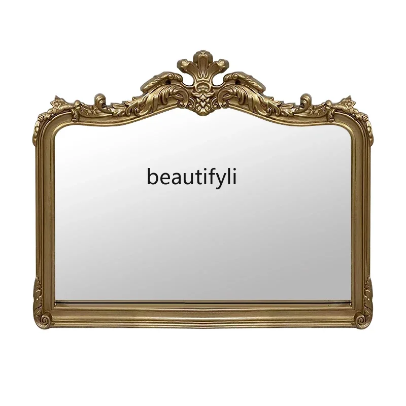 Yy Retro bathroom mirror French makeup desktop carved desktop European makeup American classical custom bathroom mirror