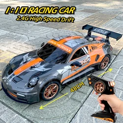 Coche de carreras de Pvc con Control remoto 1:10, coche de competición de alta velocidad de 2,4G, vehículo de deriva de gran tamaño, juguetes de juego para niños, regalos para niños