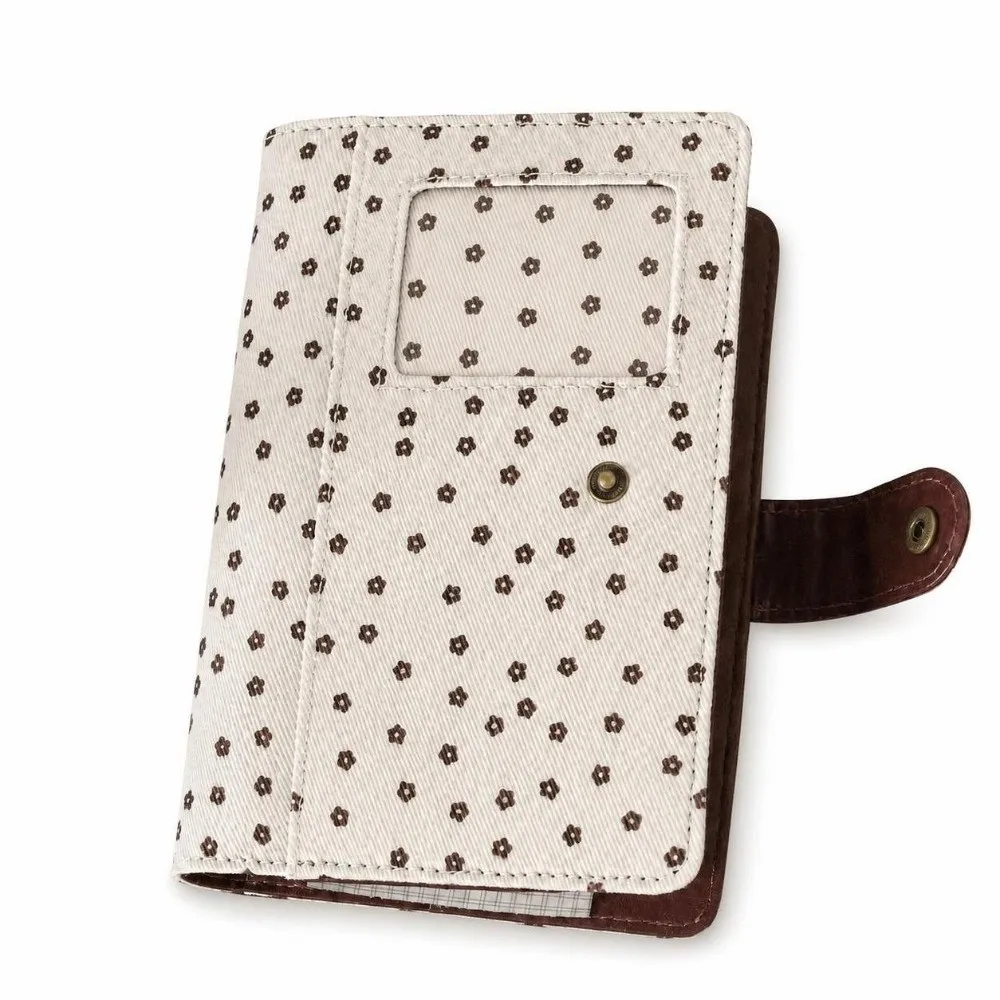 Polka Dot Print A7 Binder Notebook Fabric Cover Snap Button Closure DIY Planner Book Loose Leaf Journal School Office