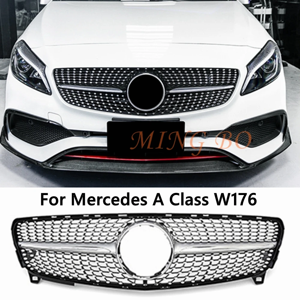 

For Mercedes A Class W176 Hatchback 2013 - 2015 2016-2018 A180 A200 A250 W176 Racing GT Grill Car Styling Middle ABS Grille