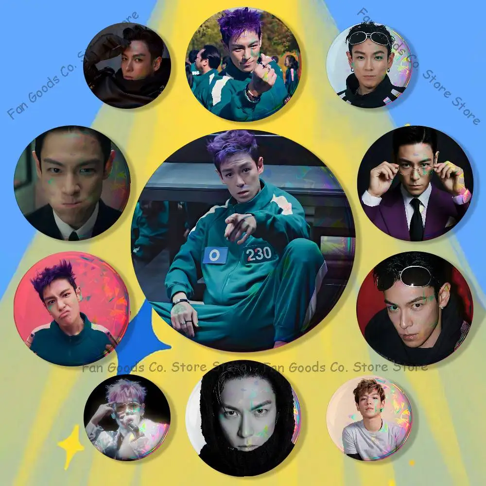 T.O.P C-Choi S-Seung Hyun Badges Creative Tinplate Button Pins Brooch Creative Quotes Badge Clothes Backpack Jewelry Gift